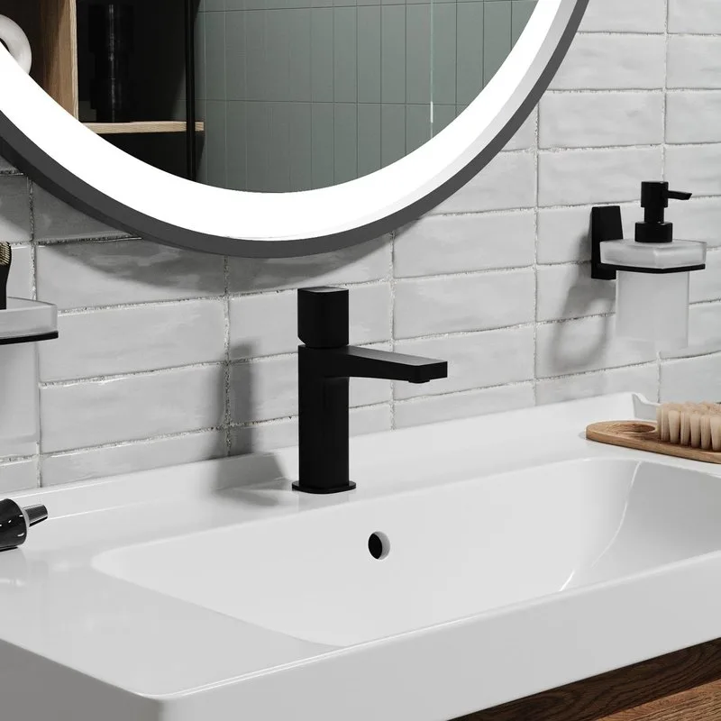 Смеситель для раковины Wasserkraft Nuthe 9103 черный soft-touch Sancos — официальный сайт