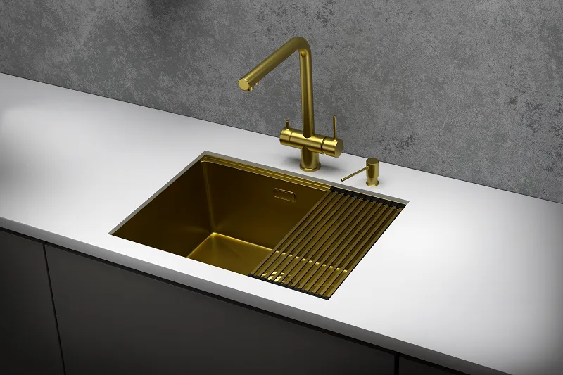 Мойка кухонная Granula Kitchen Space 6045U золото сатин Sancos — официальный сайт