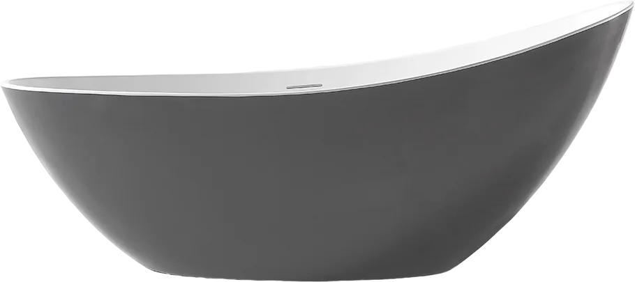 Акриловая ванна Abber AB9233G 185x80 см, отдельностоящая, серая, овальная, с каркасом, со сливом-пер Sancos — официальный сайт