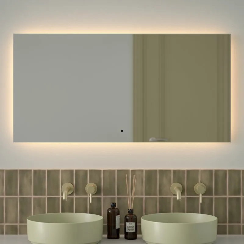 Зеркало Defesto Glow DF 2518RH 120х60 с LED-подсветкой, 3000 K, инфракрасный выключатель
