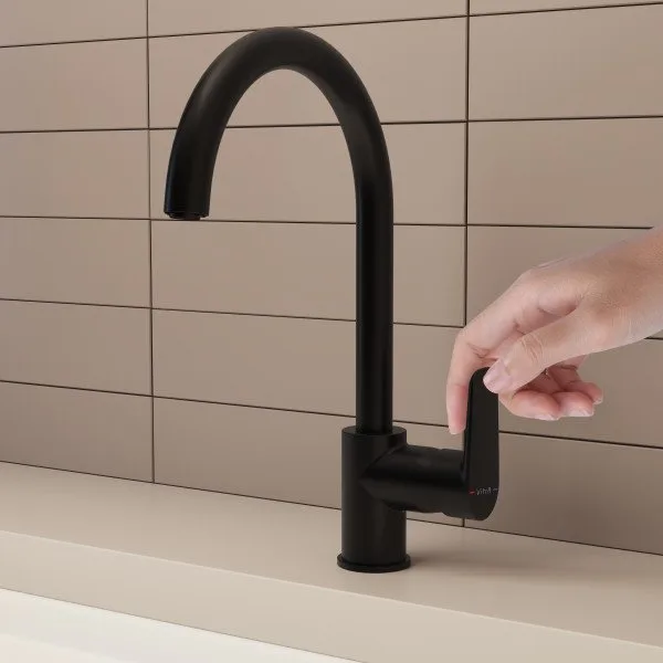 Смеситель для кухни VitrA Flow Soft A4341936EXP матовый черный Sancos — официальный сайт