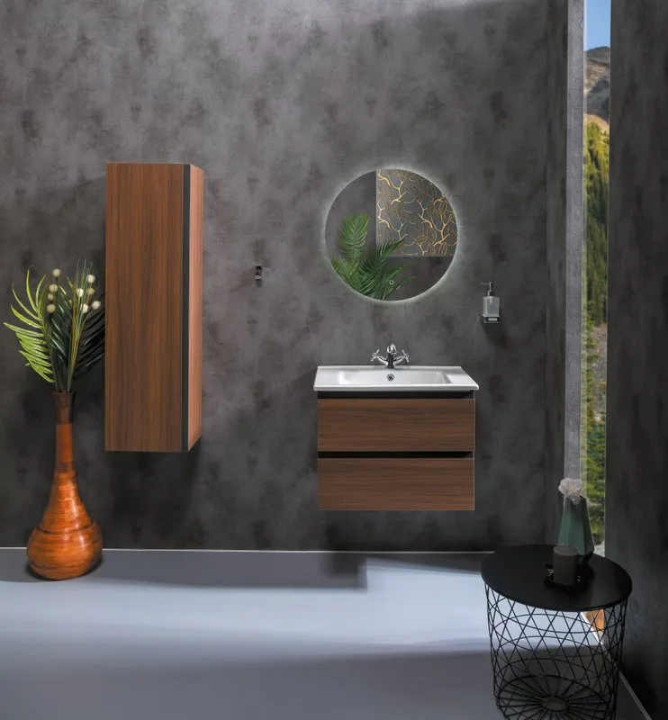 Шкаф-пенал для ванной Armadi Art Capolda dark wood Sancos — официальный сайт