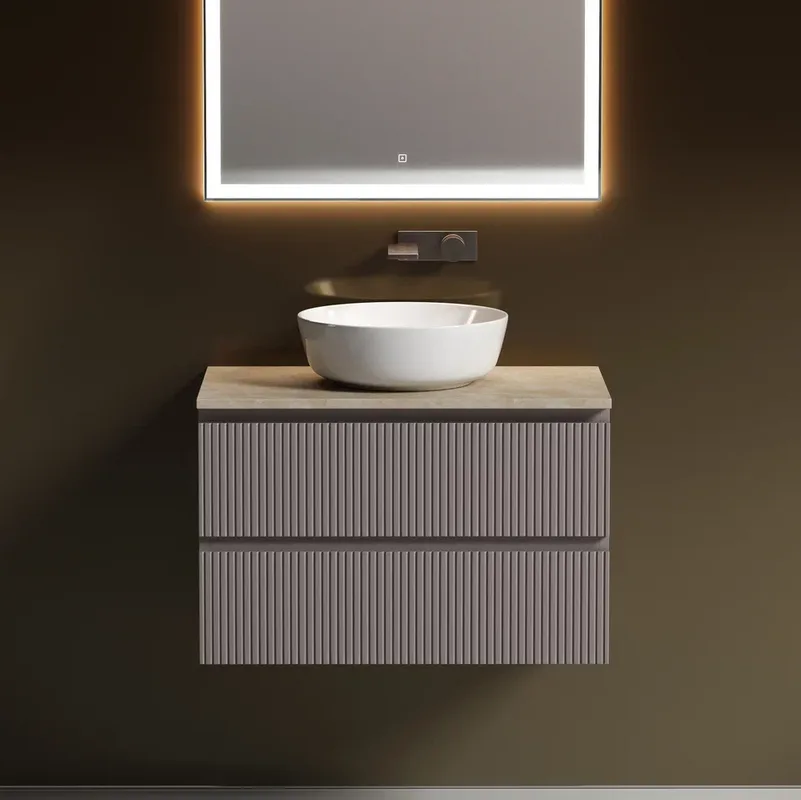 Тумба с раковиной Sancos Snob T 80 см, doha soft, столешница бежевая, раковина CN6013 Sancos — официальный сайт
