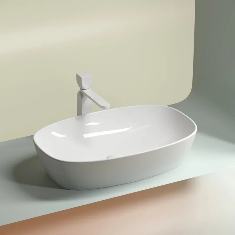 Накладная раковина Ceramicanova Element CN6049 белая глянцевая Sancos — официальный сайт