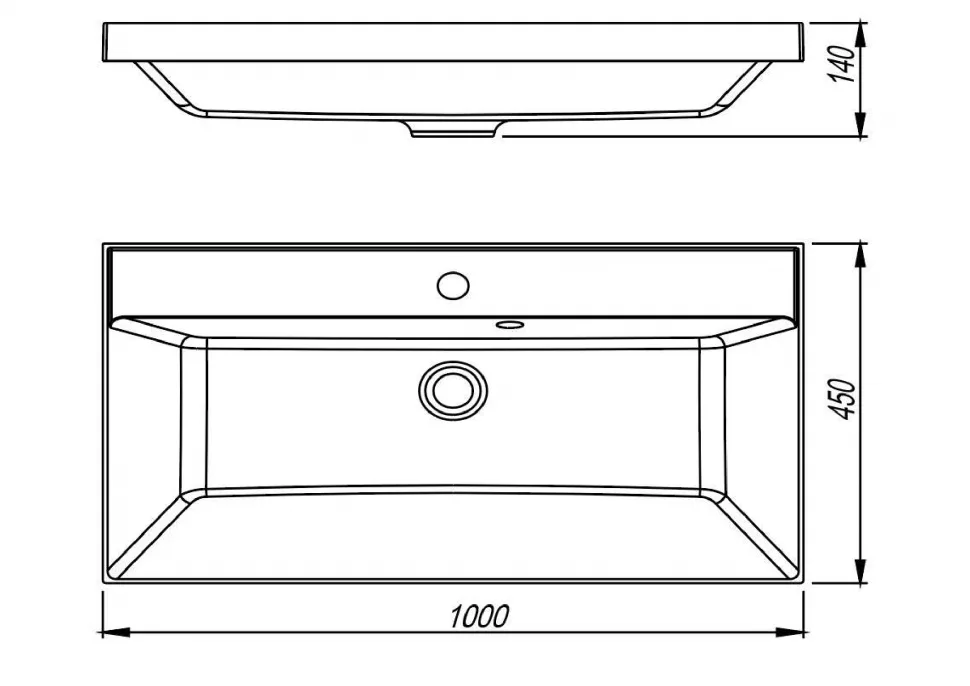 Умывальник ASTI 1000x450 кварц, антрацит