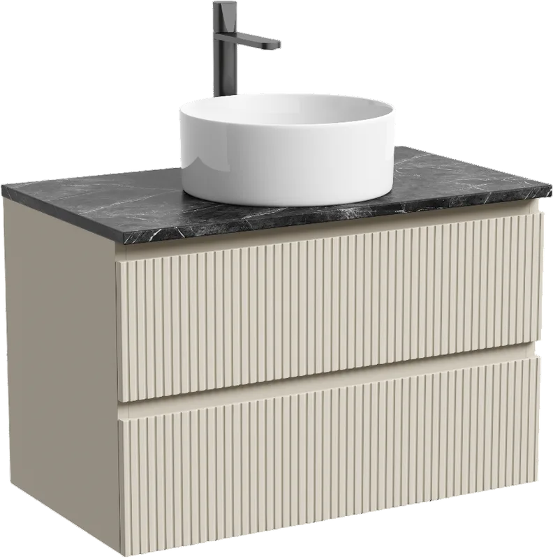Тумба с раковиной Sancos Snob T 80 см, beige soft, столешница черный мрамор, раковина CN6032 Sancos — официальный сайт