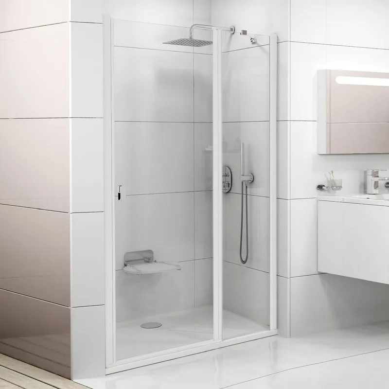 Душевая дверь в нишу Ravak Chrome CSD2-110 Transparent, профиль белый Sancos — официальный сайт