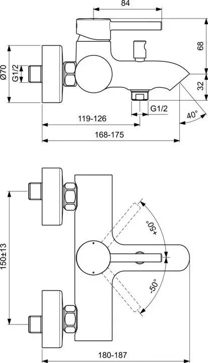 Смеситель для ванны с душем Ideal Standard Kolva BC675AA Sancos — официальный сайт