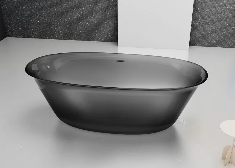 Акриловая ванна Abber Kristall AT9707 Onyx 170x75 см, отдельностоящая, черная, овальная, с донным кл Sancos — официальный сайт