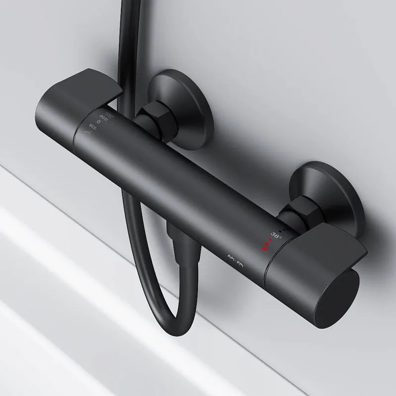 Термостатический смеситель AM.PM X-Joy F85A40022, для душа, черный Sancos — официальный сайт