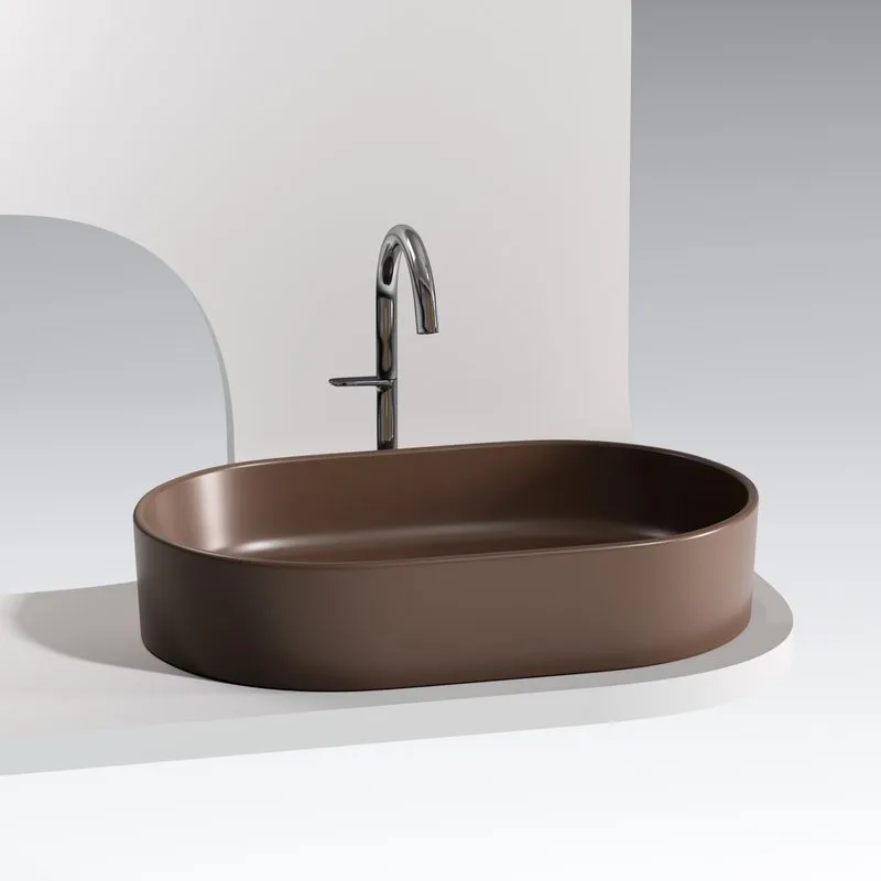 Накладная раковина Ceramicanova Element CN6048MDB темно-коричневая матовая Sancos — официальный сайт