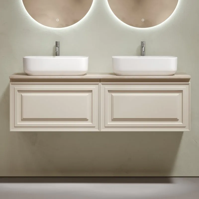 Тумба с раковиной Sancos Very 160 beige soft, столешница бежевая TT160A2X, раковина CN5043 Sancos — официальный сайт