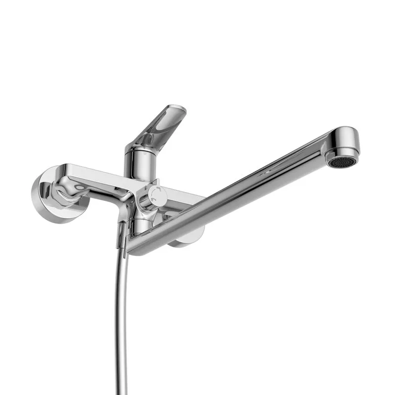 Смеситель с длинным изливом для ванны BelBagno Unique UNIQUE-VASM-L-CRM, хром Sancos — официальный сайт