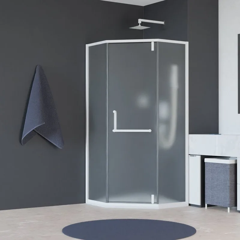 Душевой уголок RGW Hotel HO-084-W 90x90x195 см, профиль белый, стекло матовое Sancos — официальный сайт
