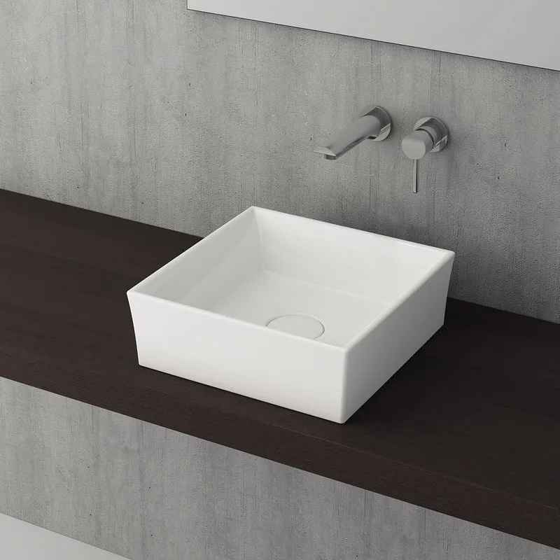 Накладная раковина Berges Mascon 38x38, глянцевая белая Sancos — официальный сайт