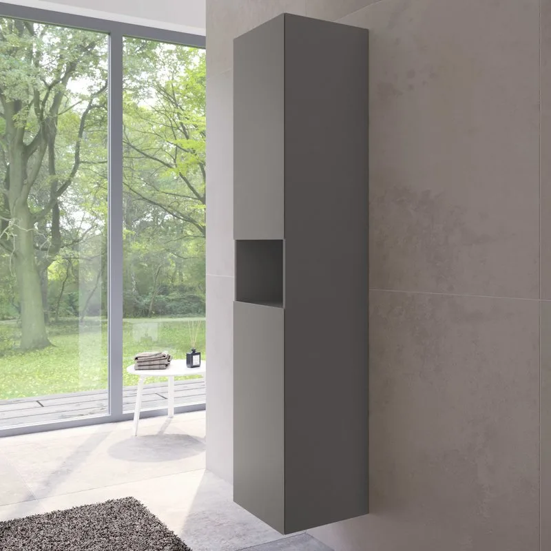 Шкаф-пенал для ванной Keuco Stageline 32831 L, инокс матовый, с подсветкой Sancos — официальный сайт