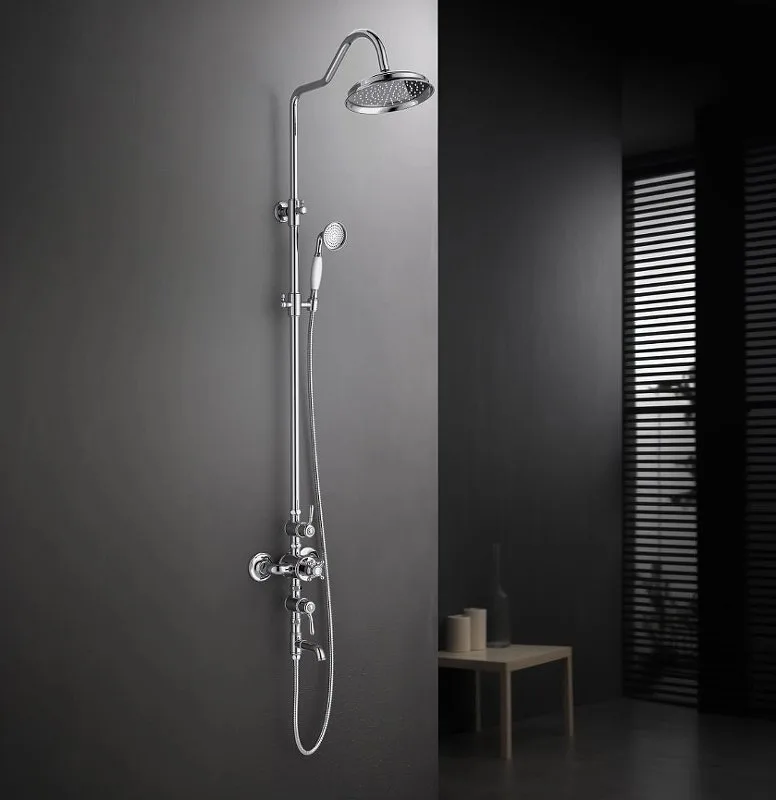 Душевая стойка AQUATEK Классик AQ2543CR, с термостатом, хром Sancos — официальный сайт