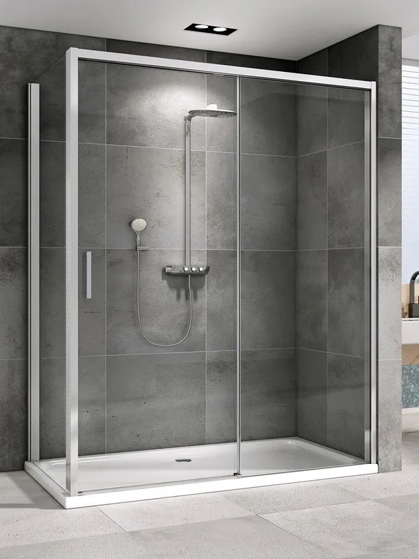 Душевой уголок Abber Komfort AG93120-S102 120х100 см, профиль матовый хром, стекло прозрачное Sancos — официальный сайт