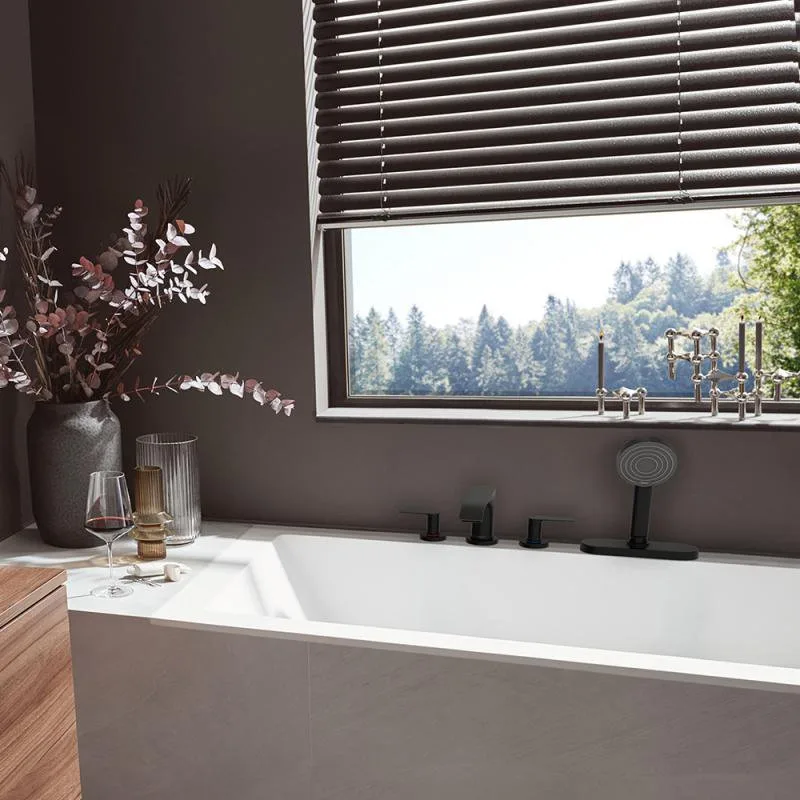 Смеситель на борт ванны Hansgrohe Vivenis 75444670, матовый черный Sancos — официальный сайт