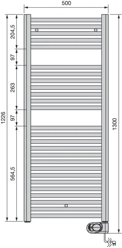 Полотенцесушитель электрический Zehnder Aura PBEBZ-120-050/MQ RAL 9005 matt 120x50 черный Sancos — официальный сайт