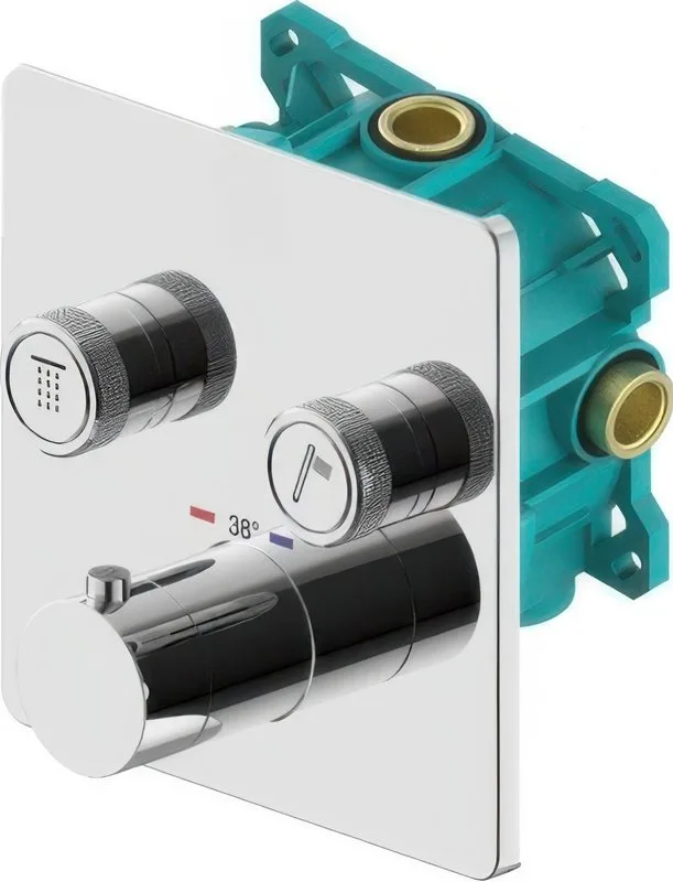 Термостатический смеситель встраиваемый Plumberia Selection PSBOX KITPSB2902CR С ВНУТРЕННЕЙ ЧАСТЬЮ,  Sancos — официальный сайт
