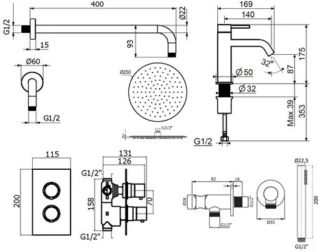 Комплект для ванной Plumberia Selection Ixo KITXOT18QCR53 С ВНУТРЕННЕЙ ЧАСТЬЮ, хром Sancos — официальный сайт