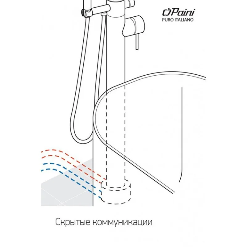 Напольный смеситель для ванны с душем Paini Cox 78PJ136LM, брашированное золото Sancos — официальный сайт