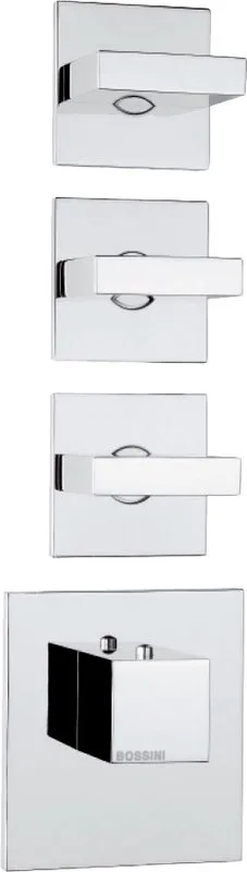 Термостатический смеситель встраиваемый Bossini Rectangular 3 Outlets LP Z033205, для ванны с душем, Sancos — официальный сайт