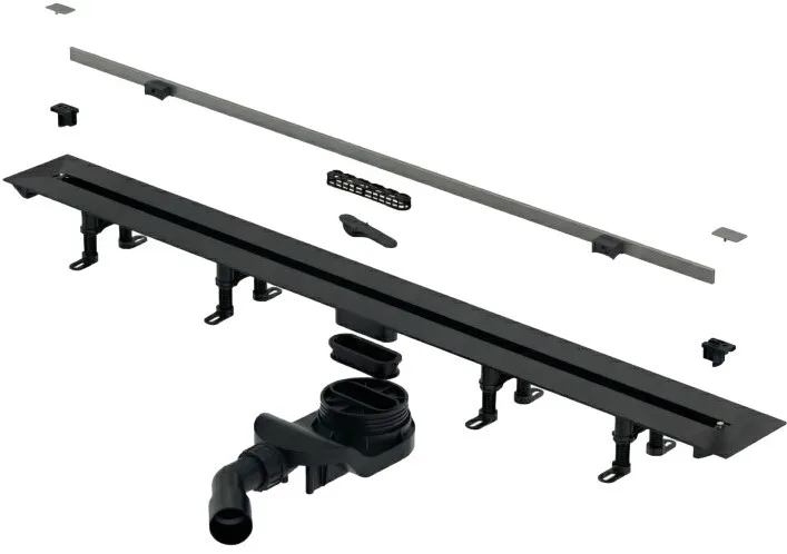 Душевой трап (лоток) Splendy Vario Drain VD30512KYAB с решеткой и опорами, оружейная сталь Sancos — официальный сайт