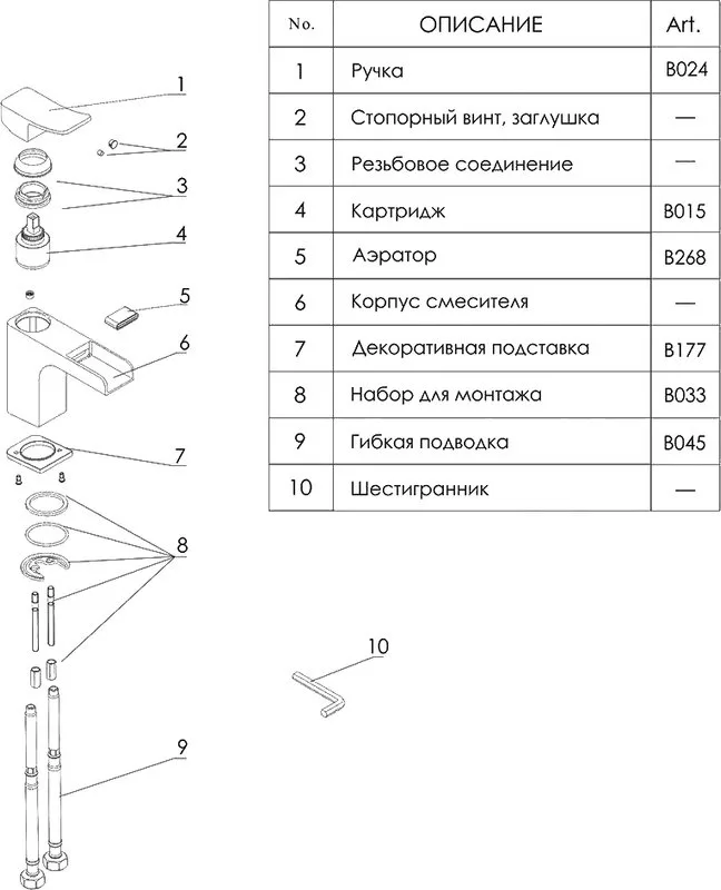 Смеситель для раковины Wasserkraft Aller 1069 Sancos — официальный сайт