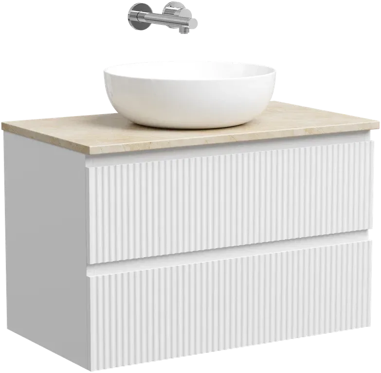Тумба с раковиной Sancos Snob R 80 см, bianco, столешница бежевая, раковина CN5024 Sancos — официальный сайт