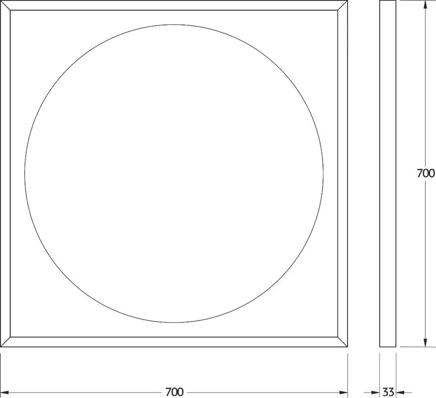 Зеркало Defesto Eclipse DF 2237S 70х70 белая рама, с LED-подсветкой, 3000К, сенсорный выключатель
