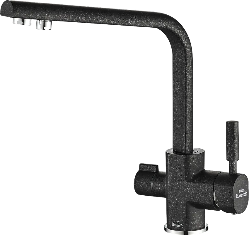 Смеситель для кухни Steel Hammer SH 909 Black Cr Sancos — официальный сайт