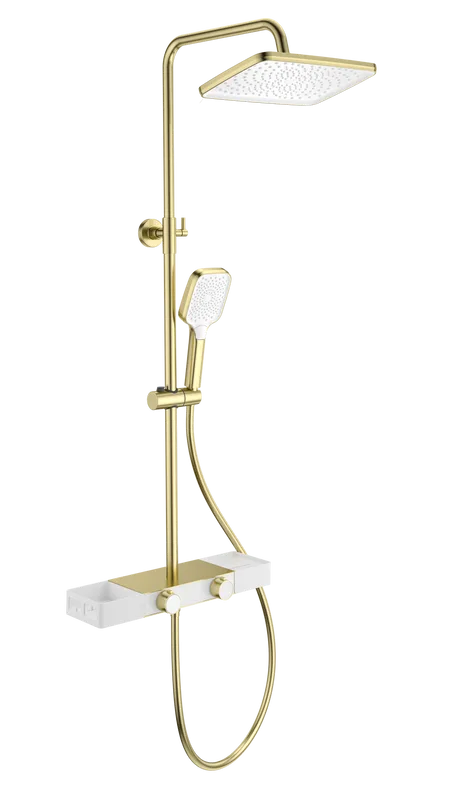Душевая стойка Wonzon & Woghand Shelf WW-B3552-BG, брашированное золото Sancos — официальный сайт