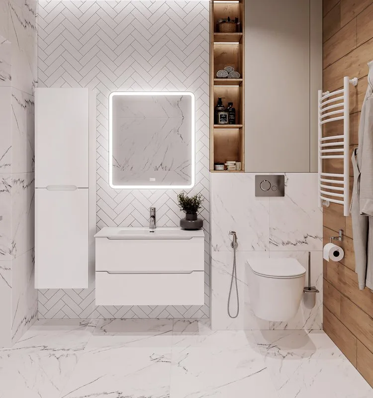Шкаф-пенал для ванной BelBagno Etna 40 R bianco lucido Sancos — официальный сайт