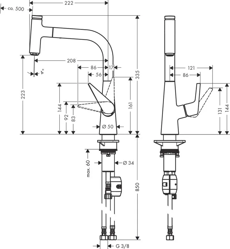 Смеситель для кухни Hansgrohe Talis Select M51 72822000 хром Sancos — официальный сайт