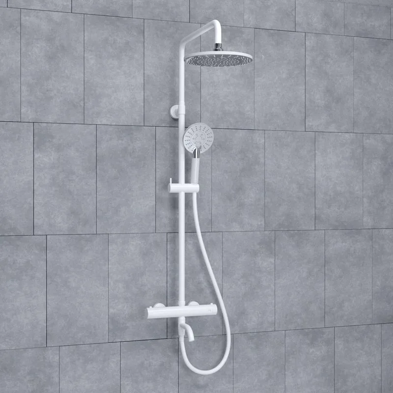 Душевая стойка Wasserkraft Mindel 8500 A188.067.058.WM Thermo, с термостатом, белая Sancos — официальный сайт