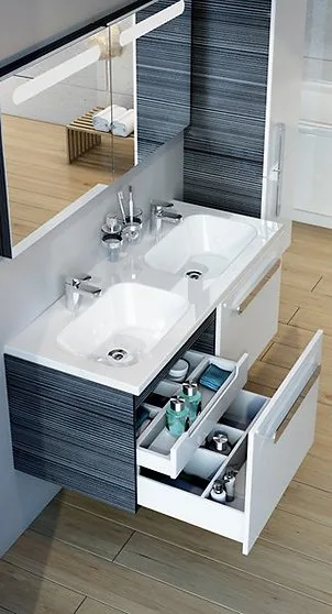 Мебельная раковина Ravak Chrome 120 двойная, со скрытым переливом Sancos — официальный сайт
