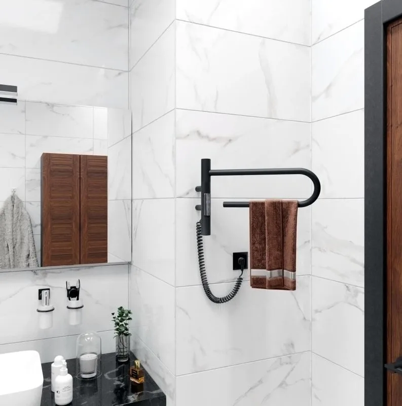 Полотенцесушитель электрический Vincea VTD-1P1BE 40х25 черный Sancos — официальный сайт