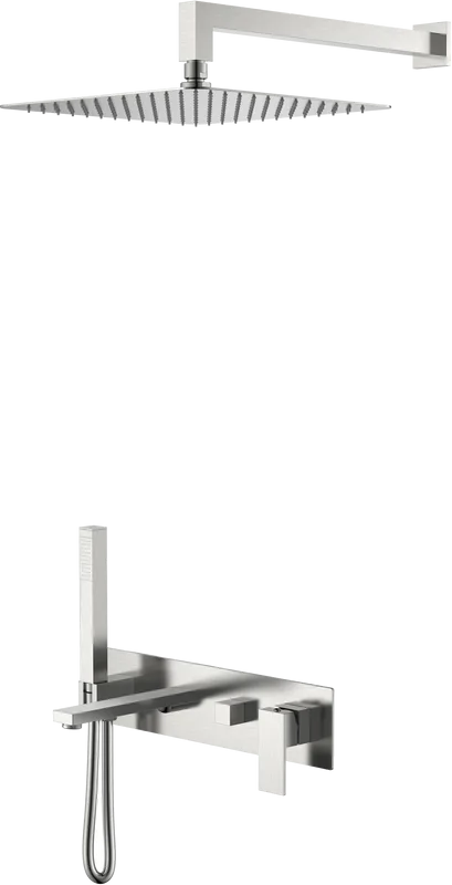 Душевой комплект Boheme Qubic 474-NB, С ВНУТРЕННЕЙ ЧАСТЬЮ, brushed nickel Sancos — официальный сайт