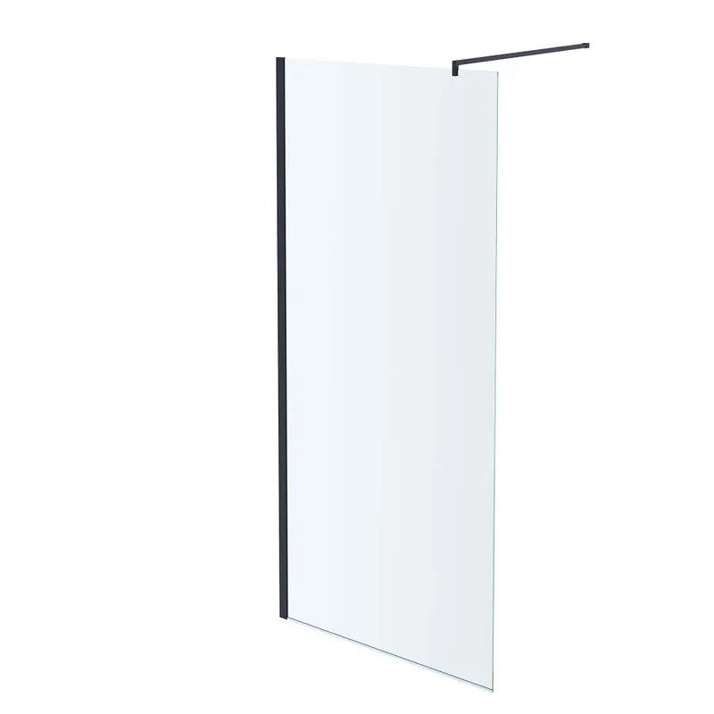 Душевая перегородка AQUATEK AQ WIW 11020BL 110х200 см, профиль черный, стекло прозрачное Sancos — официальный сайт