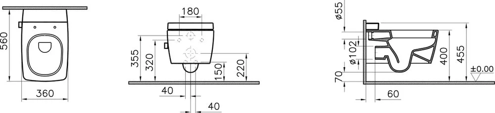 Чаша для унитаза подвесного VitrA Metropole 7672B003-1686 с емкостью для чистящей жидкости Sancos — официальный сайт