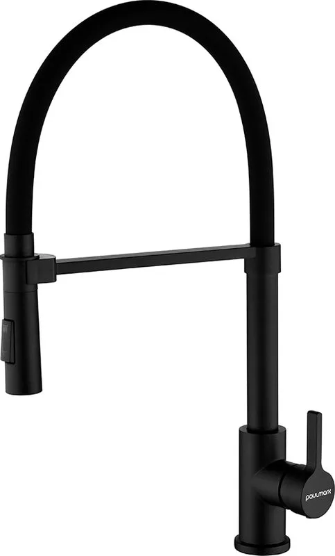 Смеситель для кухни Paulmark Halt Ha214021-AN антрацит, с гибким изливом Sancos — официальный сайт