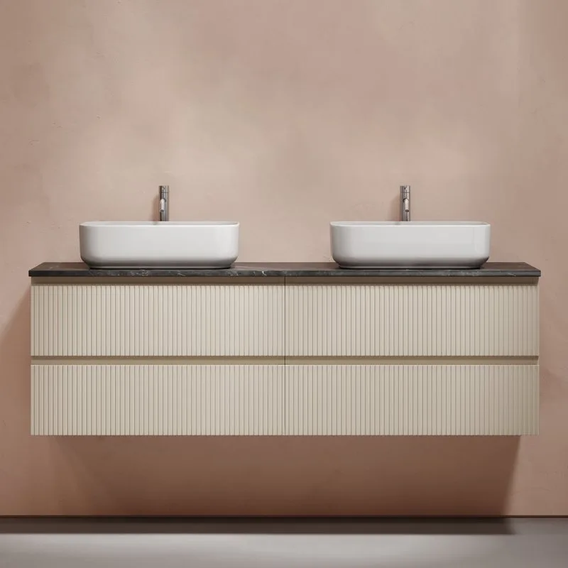 Тумба с раковиной Sancos Snob T 160 beige soft, столешница черный мрамор TT160A1X, раковина CN5043 Sancos — официальный сайт