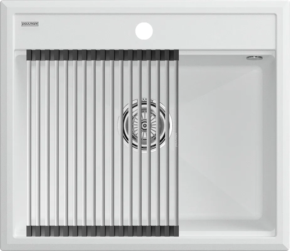 Мойка кухонная Paulmark Stepia + Step PM115951-WH+R375-BS белая Sancos — официальный сайт