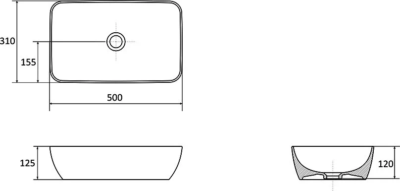Накладная раковина Ravak Ini Slim R 50, черная глянцевая Sancos — официальный сайт