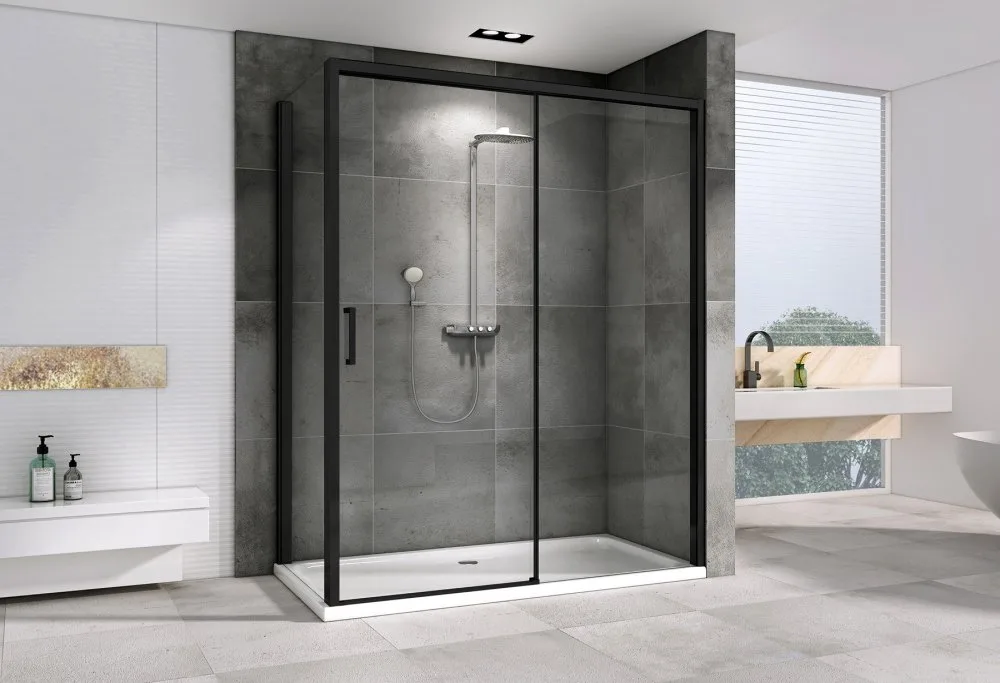 Душевой уголок Abber Komfort AG93140B-S92B 140x90, профиль черный, стекло прозрачное Sancos — официальный сайт