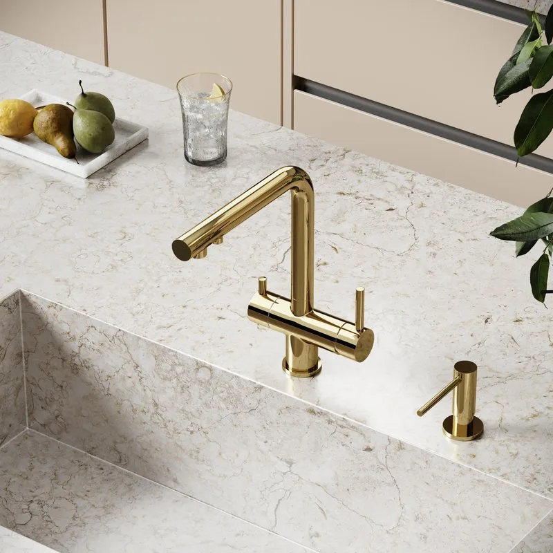 Смеситель для кухни Sancos Foster SC4014ZG под фильтр, полированное золото Sancos — официальный сайт