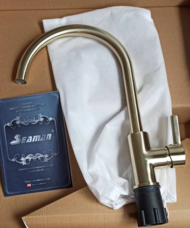 Смеситель для кухни Seaman Barcelone SSL-5815 light gold Sancos — официальный сайт