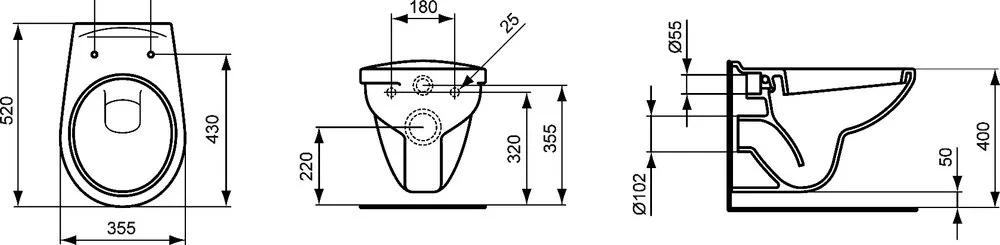 Чаша для унитаза подвесного Ideal Standard Ecco W740601 Sancos — официальный сайт